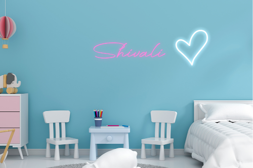 Personalised Name with Heart Neon Sign - Neon Daddy