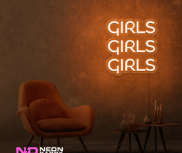 Color: Orange Girls Girls Girls LED Neon Sign