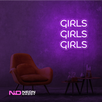 Girls Girls Girls LED Neon Sign - Image 3