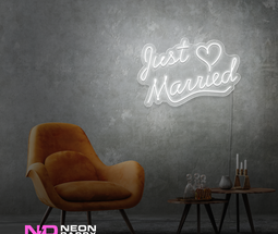 Color: White Just Married LED Neon Sign - Wedding Neon Signs