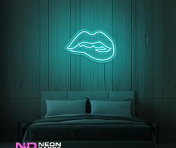 Color: Mint Green 'Lips' - LED Neon Sign - Affordable Neon Signs