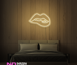 Color: Warm White 'Lips' - LED Neon Sign - Affordable Neon Signs