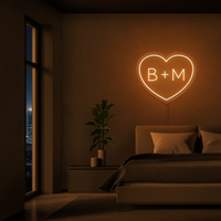 Personalised Initials Love Heart LED Neon Sign - Image 4