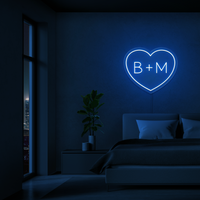 Personalised Initials Love Heart LED Neon Sign - Image 5