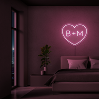 Personalised Initials Love Heart LED Neon Sign - Image 8