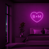 Personalised Initials Love Heart LED Neon Sign - Image 10
