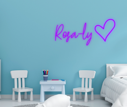 Personalised Name with Heart Neon Sign - Neon Daddy