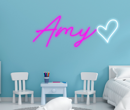 Personalised Name with Heart Neon Sign - Neon Daddy