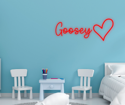 Personalised Name with Heart Neon Sign - Neon Daddy