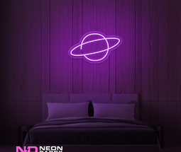 Color: Purple 'Planet Neptune' - LED Neon Sign - Space Neon Signs