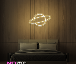 Color: Warm White 'Planet Neptune' - LED Neon Sign - Space Neon Signs