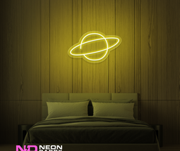 Color: Yellow 'Planet Neptune' - LED Neon Sign - Space Neon Signs