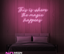 Color: Light Pink This Is Where the Magic Happens LED Neon Sign