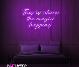 Color: Purple This Is Where the Magic Happens LED Neon Sign