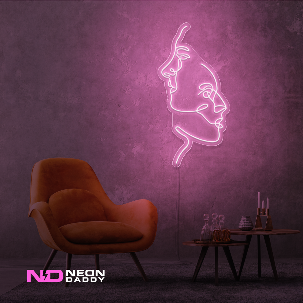 Color: Light Pink 'Two Face' - Art LED Neon Sign