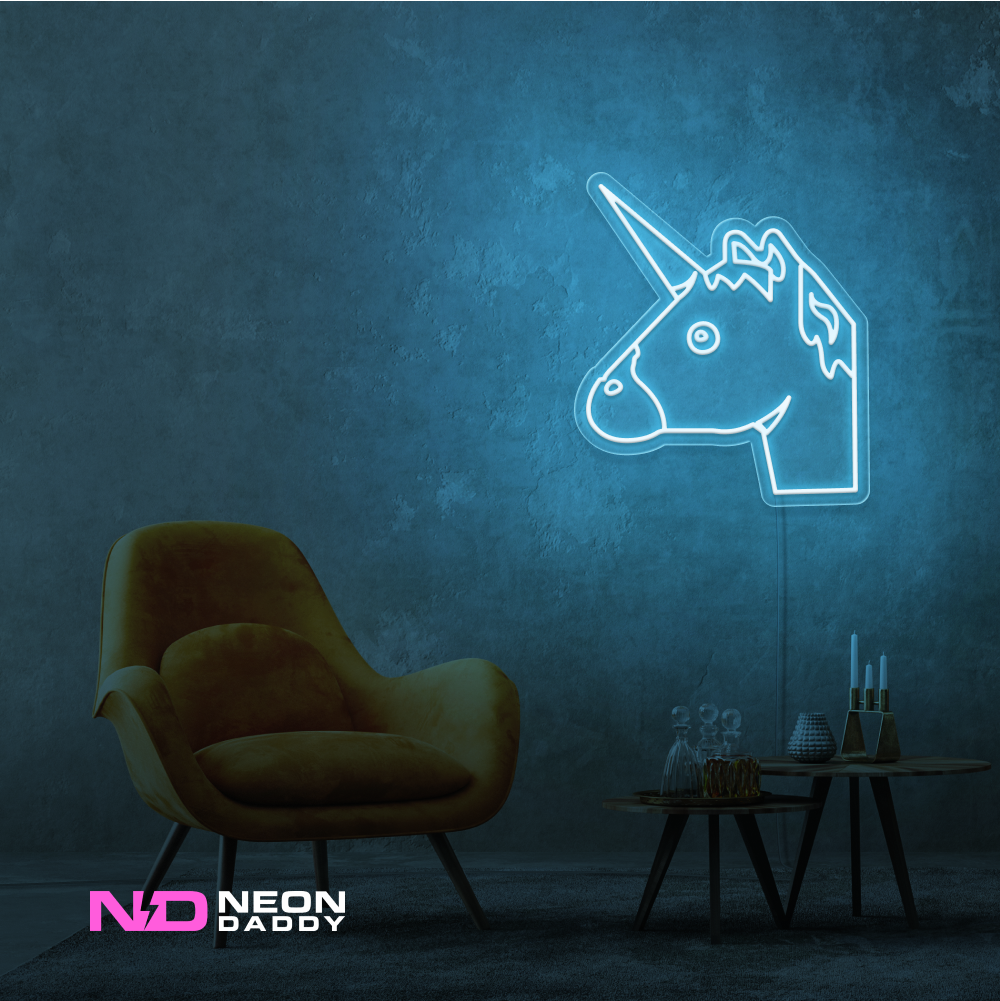 Color: Light Blue 'Unicorn' - Kids LED Neon Sign - Affordable Neon Signs