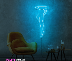 Color: Light Blue 'Womans Legs Portal' - LED Neon Sign - Affordable Neon Signs