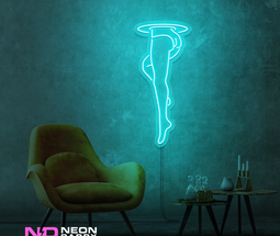 Color: Mint Green 'Womans Legs Portal' - LED Neon Sign - Affordable Neon Signs