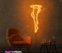 Color: Orange 'Womans Legs Portal' - LED Neon Sign - Affordable Neon Signs