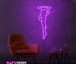 Color: Purple 'Womans Legs Portal' - LED Neon Sign - Affordable Neon Signs