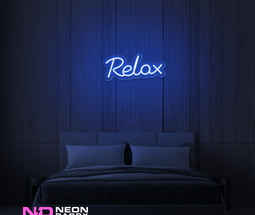 Color: Blue 'Relax' - LED Neon Sign - Affordable Neon Signs