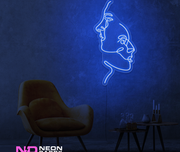 Color: Blue 'Two Face' - Art LED Neon Sign
