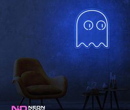 Color: Blue Ghost Pacman LED Neon Sign