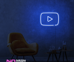 Color: Blue 'Youtube' - LED Neon Sign - Affordable Neon Signs