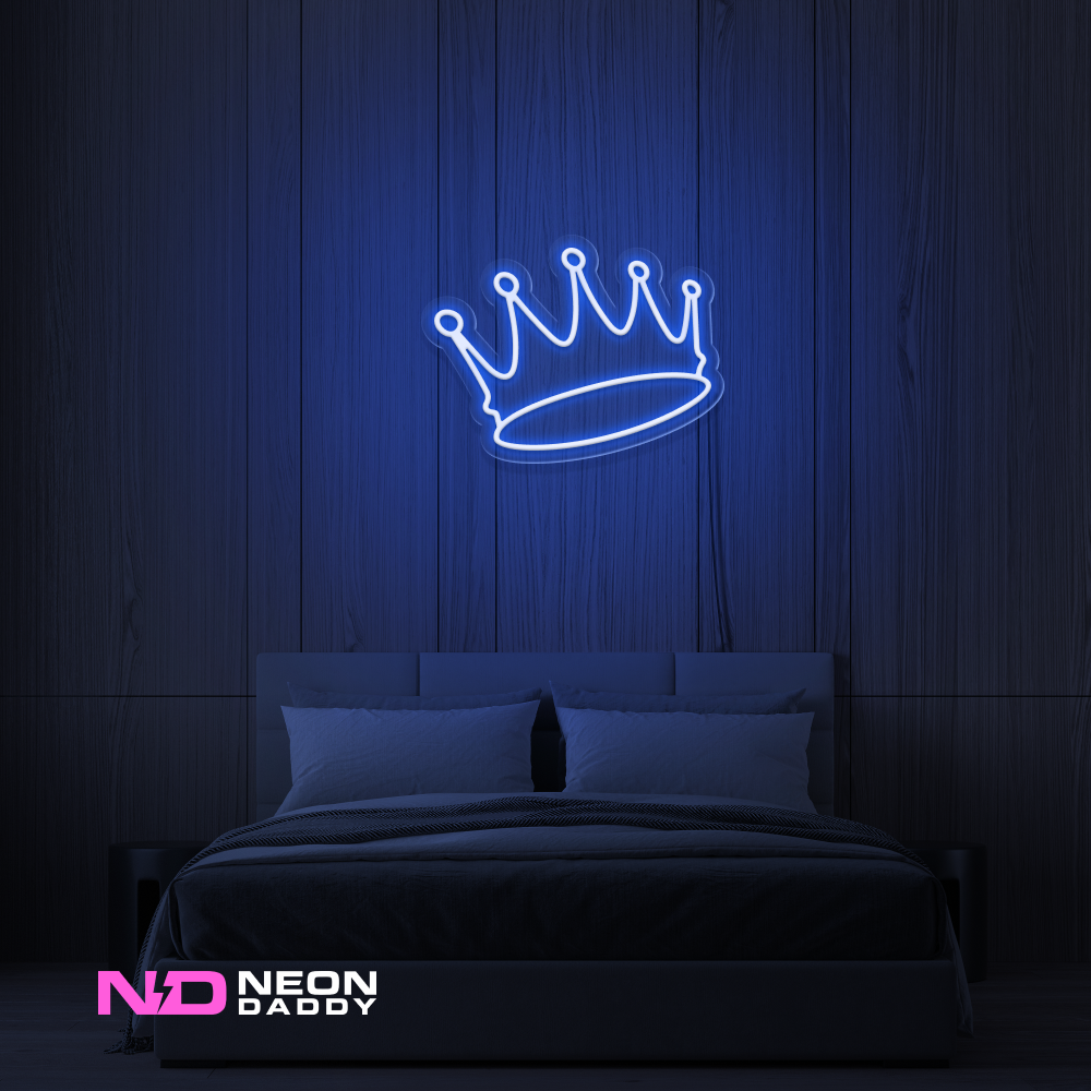 Color: Blue 'Crown' LED Neon Sign - Affordable Neon Signs