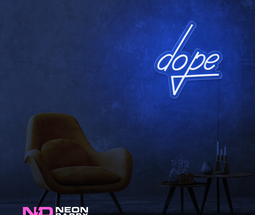 Color: Blue 'Dope' LED Neon Sign - Affordable Neon Signs