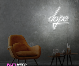 Color: White 'Dope' LED Neon Sign - Affordable Neon Signs