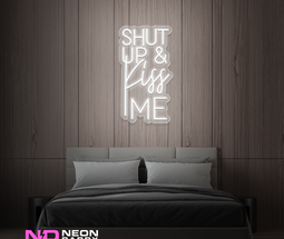 Color: White Shut up And Kiss Me LED Neon Sign