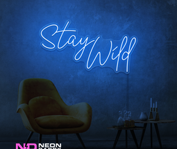 Color: Blue 'Stay Wild' - LED Neon Sign - Affordable Neon Signs