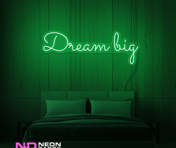 Color: Green 'Dream Big' LED Neon Sign - Affordable Neon Signs