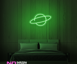 Color: Green 'Planet Neptune' - LED Neon Sign - Space Neon Signs