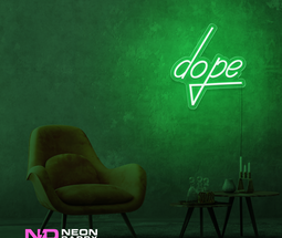 Color: Green 'Dope' LED Neon Sign - Affordable Neon Signs