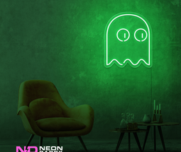 Color: Green Ghost Pacman LED Neon Sign