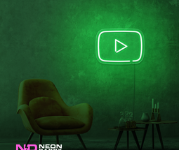 Color: Green 'Youtube' - LED Neon Sign - Affordable Neon Signs