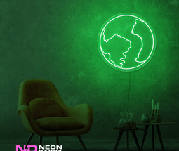 Color: Green Earth LED Neon Sign