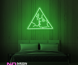 Color: Green 'Love Triangle' - LED Neon Sign - Affordable Neon Signs