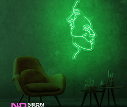 Color: Green 'Two Face' - Art LED Neon Sign