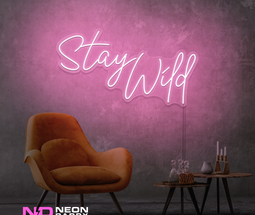 Color: Light Pink 'Stay Wild' - LED Neon Sign - Affordable Neon Signs