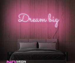 Color: Light Pink 'Dream Big' LED Neon Sign - Affordable Neon Signs