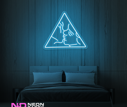 Color: Light Blue 'Love Triangle' - LED Neon Sign - Affordable Neon Signs