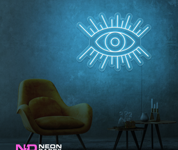 Color: Light Blue 'Eye' LED Neon Sign - Affordable Neon Signs