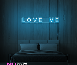 Color: Light Blue 'Love Me' - LED Neon Sign - Affordable Neon Signs