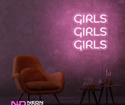 Color: Light Pink Girls Girls Girls LED Neon Sign