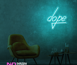 Color: Mint Green 'Dope' LED Neon Sign - Affordable Neon Signs