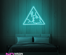 Color: Mint Green 'Love Triangle' - LED Neon Sign - Affordable Neon Signs