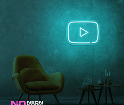 Color: Mint Green 'Youtube' - LED Neon Sign - Affordable Neon Signs